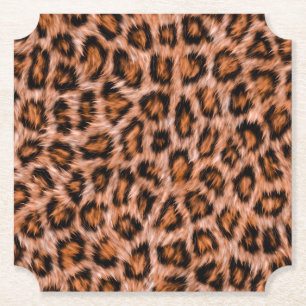 Posavasos De Papel Patrón de piel marrón de gato leopardo de Jaguar-2