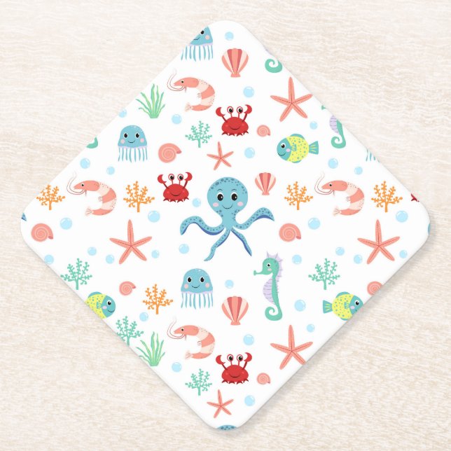 Posavasos De Papel patrón de Sea World (Anverso)