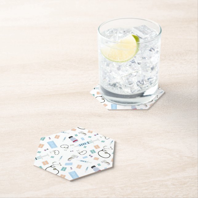 Posavasos De Papel Patrón de suministros médicos del médico (In situ)