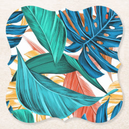 Posavasos De Papel Patrón de verano tropical Papel de montaña
