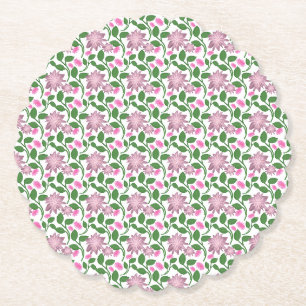 Posavasos De Papel Patrón Floral Oscuro Sin Costuras Flores Rosas Ver
