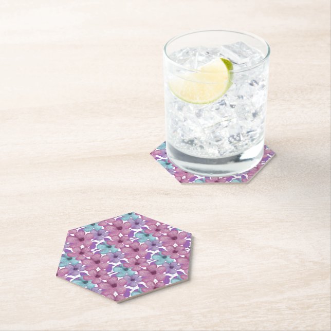 Posavasos De Papel Patrón Floral Pastel (In situ)