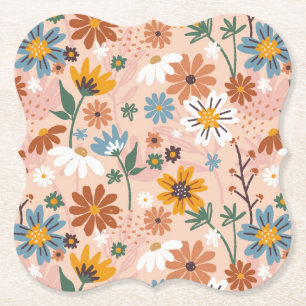 Posavasos De Papel Patrón floral pintado a mano-23136