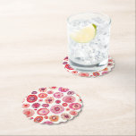 Posavasos De Papel Patrón floral rosa abstracto<br><div class="desc">Pintura de flores de color acuático abstracto en colores cálidos de joyas de rojo,  naranja,  rosa y morado. Perfecto para añadir ese toque extra a su colección de bodas de coordinación.</div>