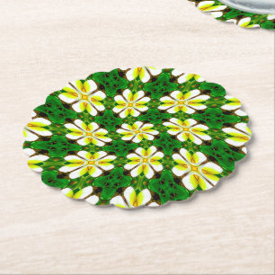Posavasos De Papel Patrón frangipano amarillo
