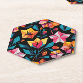 Posavasos De Papel patrón geométrico colorido de estrella simple mode