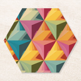 Posavasos De Papel Patrón geométrico de triángulo audaz