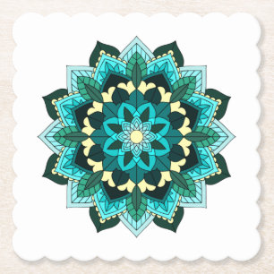 Posavasos De Papel Patrón Mandala 02 en agua