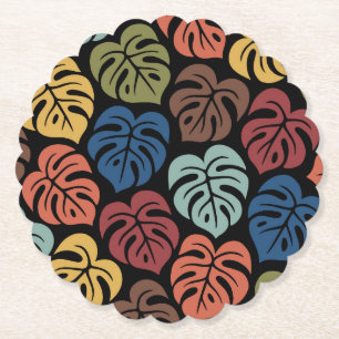 Posavasos De Papel Patrón Tropical de Monstera