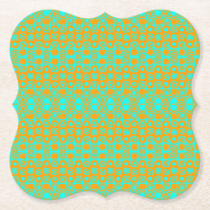 Posavasos De Papel Patrón verde brillante y Naranja