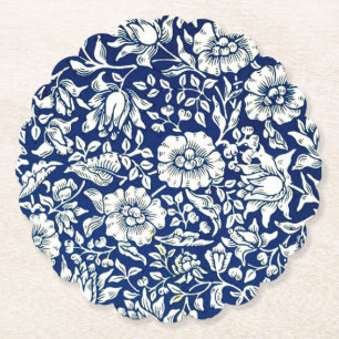 Posavasos De Papel patrón vintage de malva azul