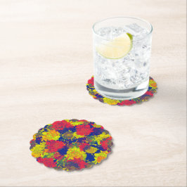 Posavasos De Papel Patrones azules florales de Japón