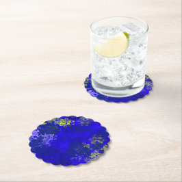 Posavasos De Papel patrones florales azules japoneses