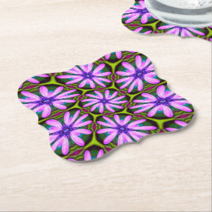 Posavasos De Papel Patrones margueritas púrpura