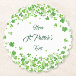 Posavasos De Papel Patrones verdes de Shamrock felices San Patricio