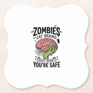 Posavasos De Papel Payaso Zombie Come Cerebros Estás Seguro Halloween