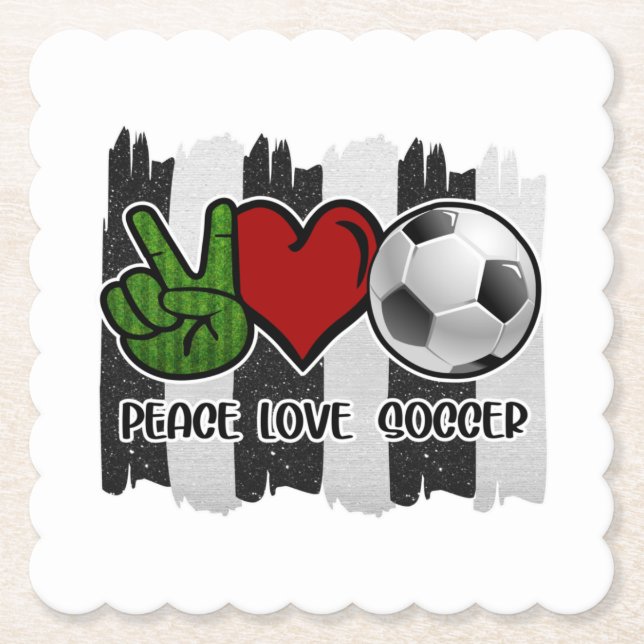 Posavasos De Papel Paz en el fútbol y amor (Anverso)