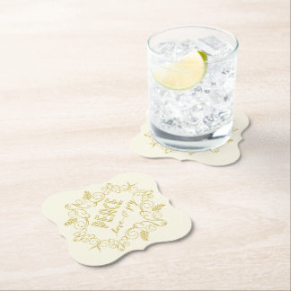 Posavasos De Papel Peace Love Joy Ivory Foliage Vintage Deco