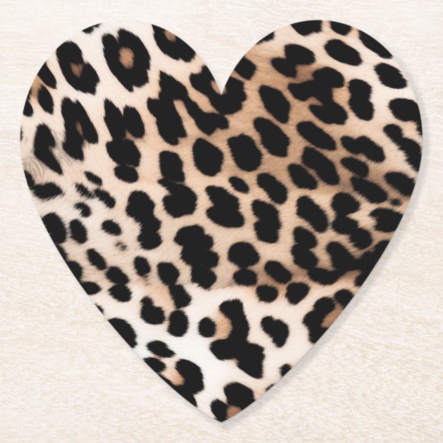 Posavasos De Papel Peach Black Cream Leopard Christmas (Anverso)