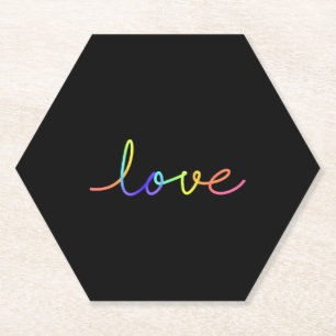 Posavasos De Papel Pegatina de amor con mano colorida