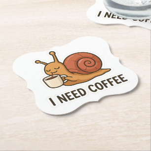 Posavasos De Papel Pegatina de café de caracol