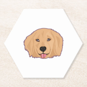 Posavasos De Papel Pegatina de Golden Retriever