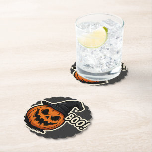 Posavasos De Papel Pegatina divertida y aterradora de Halloween