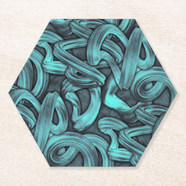 Posavasos De Papel pensamiento profundo - negro y azul verdoso :