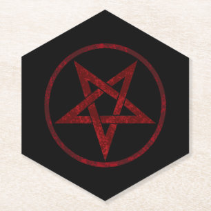 Posavasos De Papel Pentagram del diablo Rojo