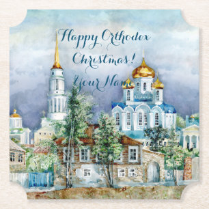 Posavasos De Papel Pequeña ciudad provincial de Zadonsk acuarelle