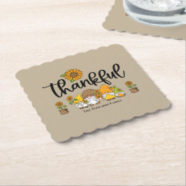 Posavasos De Papel Pequeña familia de girasoles agradecidos