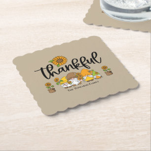 Posavasos De Papel Pequeña familia de girasoles agradecidos