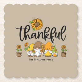 Posavasos De Papel Pequeña familia de girasoles agradecidos