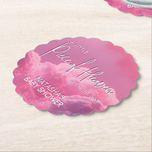 Posavasos De Papel Pequeña pieza del cielo rosado Baby Shower
