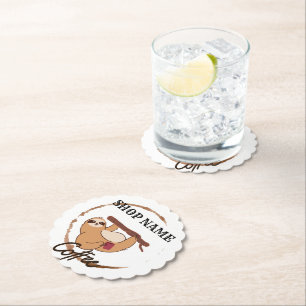 Posavasos De Papel Pereza de los animales café personalizado de té No
