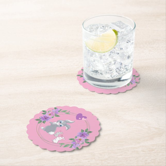 Posavasos De Papel Perfect Pink Easter Bunny with Babies (In situ)