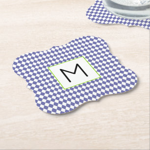 Posavasos De Papel Periwinkle Designer Harlequin Diamonds INITIAL