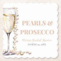 Perlas de oro elegantes y ducha de novia Prosecco