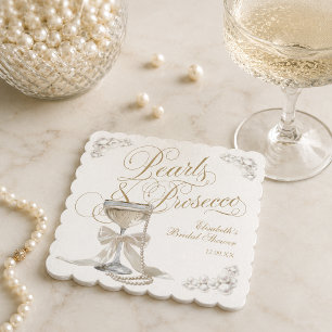 Posavasos De Papel Perlas y Prosecco Arco Blanco para Desayuno de Nov