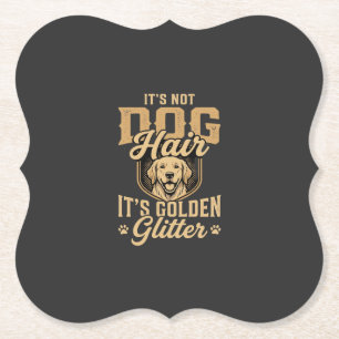 Posavasos De Papel Perrito de pelo dorado divertido con purpurina