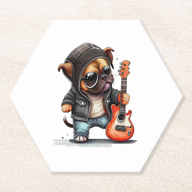 Posavasos De Papel Perro Cachorro Cachorro (Tres) (Anverso)