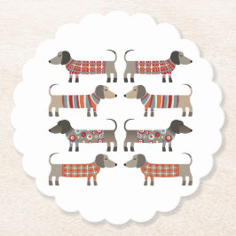 Posavasos De Papel Perro Dachshund Sausage
