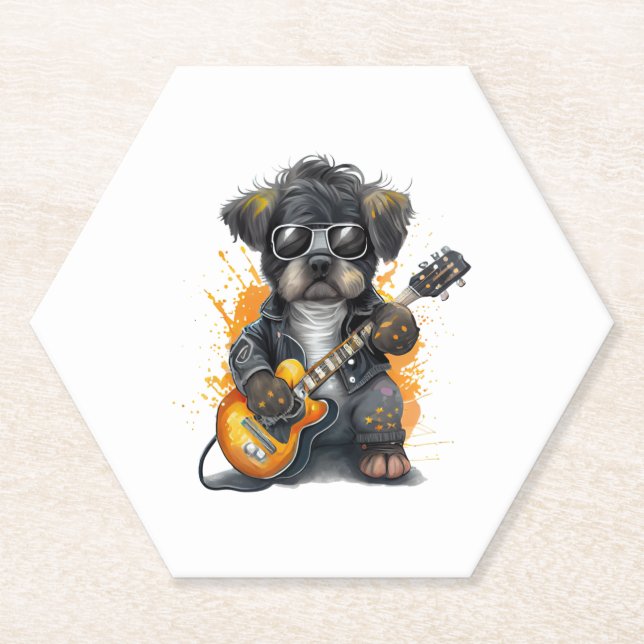 Posavasos De Papel Perro de cachorro de rollo (cuatro) (Anverso)