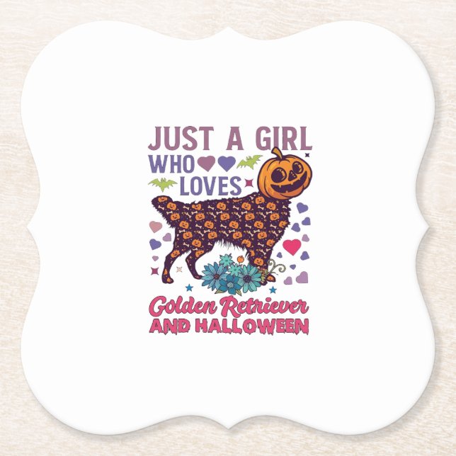 Posavasos De Papel Perro de oro de Halloween_1 (Anverso)