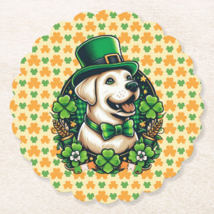 Posavasos De Papel Perro lindo del Día de San Patricio