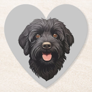 Posavasos De Papel Perro negro Labradoodle