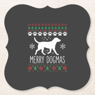 Posavasos De Papel Perro Vector de Navidad de Dogmas Alegres