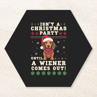 Posavasos De Papel Perro vienés divertido fresco Navidad Dachshund Fi