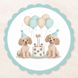 Posavasos De Papel Perros de canapé estándar de cumpleaños
