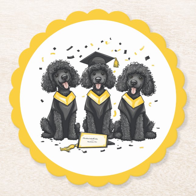 Posavasos De Papel Perros de canapé estándar de graduación (Anverso)